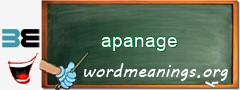 WordMeaning blackboard for apanage